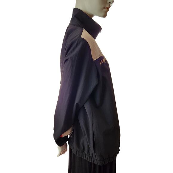 Blair Windbreaker Jacket Black/Tan Embroidered Flowers - Picture 6 of 11